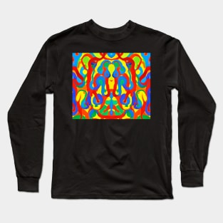 Multicolored Aesthetic - Abstract Symmetrical Watercolor Pattern Long Sleeve T-Shirt